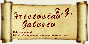Hristoslav Galešev vizit kartica